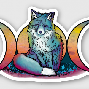 Blue Fox sticker, contour, 5x3.4 inch