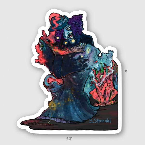 Witchcasting sticker, contour, 4.2x5 inch
