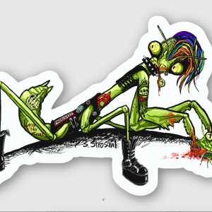 Maneater Mantis sticker, contour, 5x3.4 inch