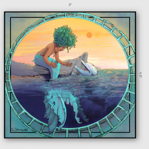 Mermaid’s Cradle sticker, rectangle, 5x4.8 inch