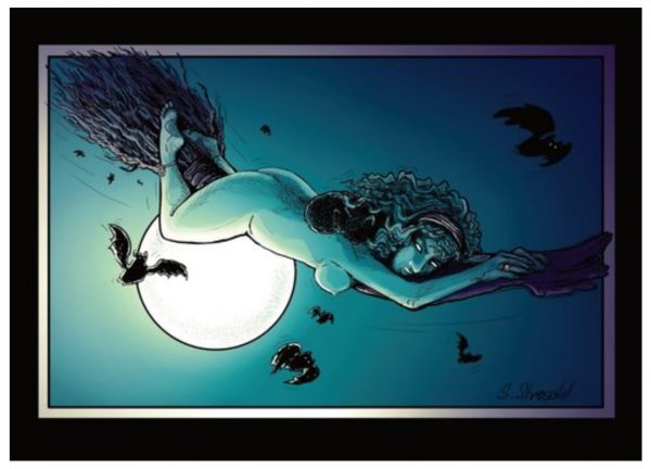 Skyclad Night Flight card print, glossy, 7x5 inch